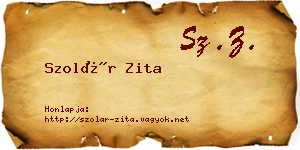 Szolár Zita névjegykártya